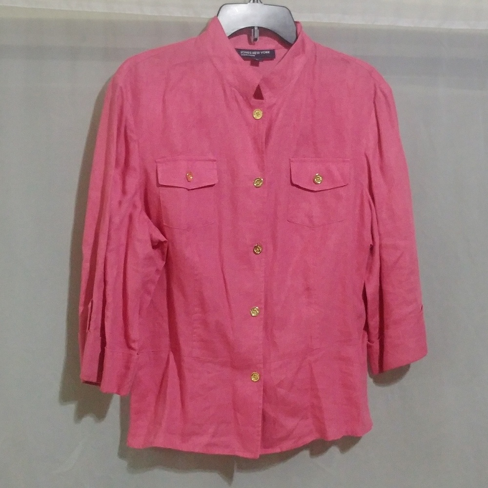 Jones New York Linen Sleeve Shirt